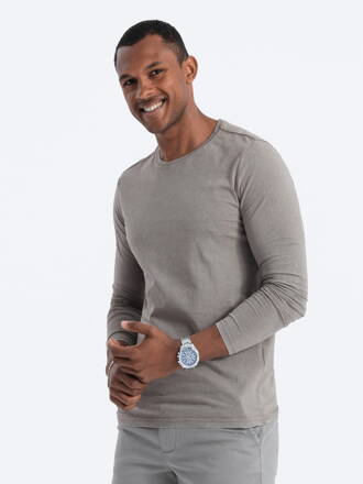 Men's plain longsleeve L131 - light brown