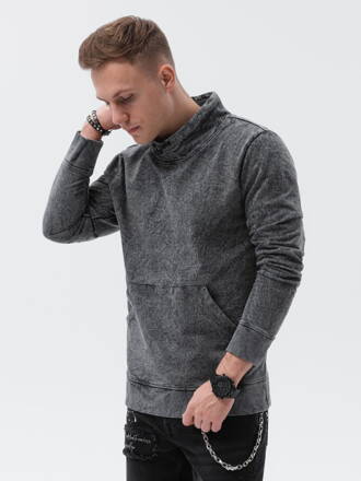 Men's sweatshirt with a stand-up collar B1354 - black