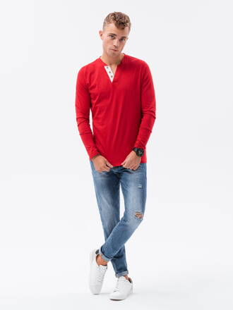 Men's plain longsleeve L133 - red