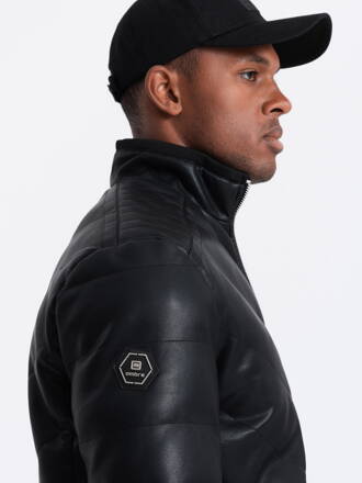Men's winter quilted jacket - black C550