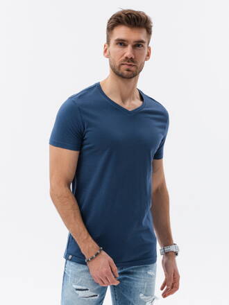Men's plain t-shirt S1369 - dark blue