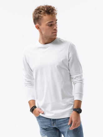 Men's plain longsleeve L138 - white