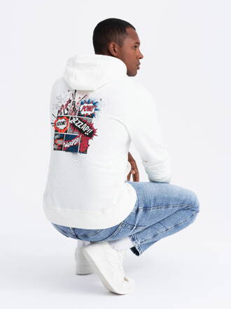 Men's hooded sweatshirt - V3 ecru B1357