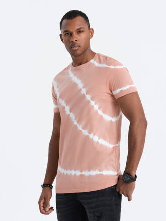 TIE DYE men's cotton T-shirt - pink V2 S1622