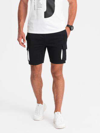 Men's shorts with cargo pockets - black V3 OM-SRSK-0106