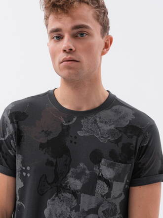 Men's printed t-shirt S1377 - dark grey