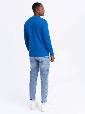 Men's plain sweatshirt B978 - blue