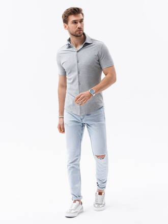 Men's shirt with short sleeves K541 - grey