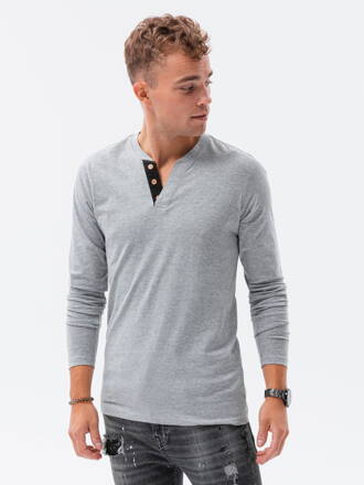 Men's plain longsleeve L133 - light grey melange