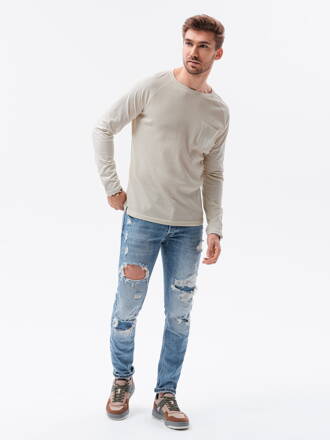 Men's plain longsleeve L137 - ecru