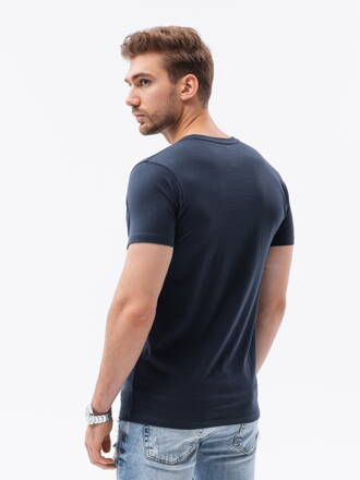Men's printed t-shirt S1434 V-7B- navy