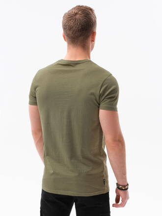 Men's printed t-shirt S1434 V-22D- olive