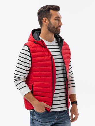 Men's quilted vest V53 - red