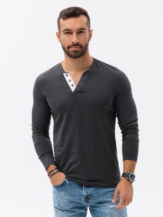 Men's plain longsleeve L133 - dark grey