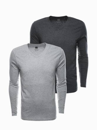 Men's plain longsleeve - mix 2-pack V1 Z41