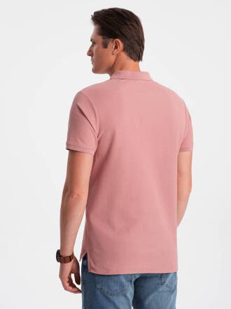 Men's plain polo shirt S1374 - coral