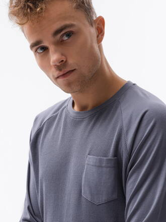 Men's plain longsleeve L137 - blue