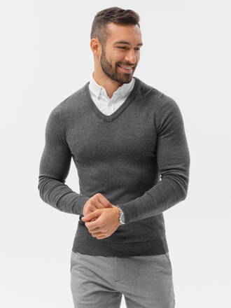 Men's sweater E120 - dark grey/melange