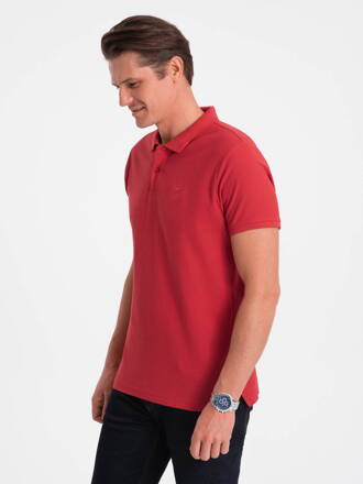 Men's plain polo shirt S1374 - red