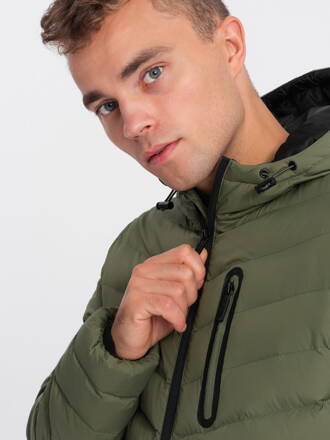 Men's mid-season quilted jacket C356 - khaki