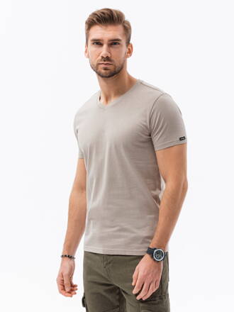 Men's plain t-shirt S1369 - light brown