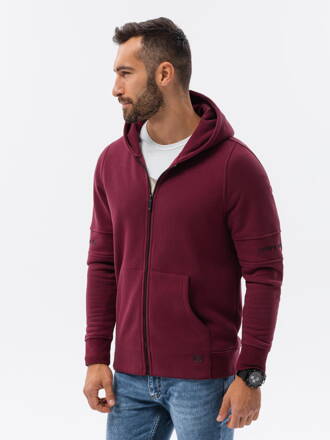 Men's zip-up sweatshirt - V5 dark red B1423