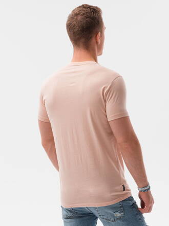 Men's printed t-shirt S1434 V-14B- pink