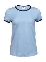 Dámske tričko Ringer Tee Jays - svetlo modrá 
