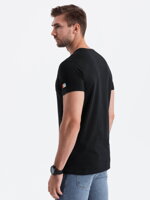 Men's printed cotton t-shirt - black V1 S1750