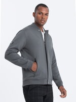Men's unbuttoned bomber jacket - gray V3 OM-SSZP-22FW-011