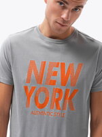 Men's printed t-shirt S1434 V-24A- grey