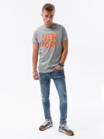 Men's printed t-shirt S1434 V-24A- grey
