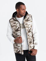 Men's quilted vest V53 - brown moro