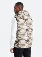Men's quilted vest V53 - brown moro