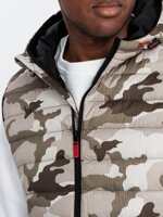 Men's quilted vest V53 - brown moro