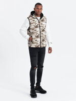 Men's quilted vest V53 - brown moro