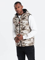 Men's quilted vest V53 - brown moro