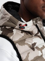 Men's quilted vest V53 - brown moro