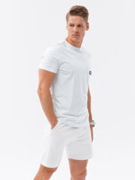Men's cotton t-shirt with pocket - white V8 S1743