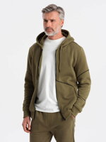 Men's set hoodie + pants - dark olive V4 Z60