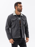 Men's mid-season jacket C524 - dark grey