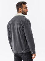 Men's mid-season jacket C524 - dark grey