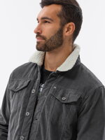 Men's mid-season jacket C524 - dark grey