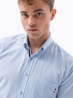 Men's shirt with long sleeves - light blue K643