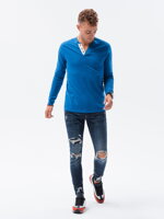 Men's plain longsleeve L133 - blue