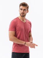 Men's plain t-shirt S1369 - red melange