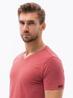 Men's plain t-shirt S1369 - red melange