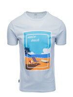 Men's printed t-shirt S1434 V-3B- light blue