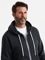Men's zip-up sweatshirt B977 - black V
