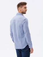 Men's shirt with long sleeves SLIM FIT - V9 blue K642